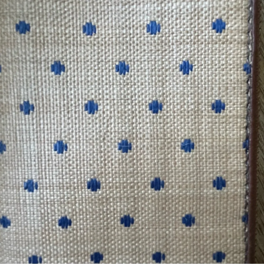 💙 Fossil Felicity Blue Dot Jori Zip Clutch Wallet & Pouch - Tan & Brown & Blue - Picture 11 of 15